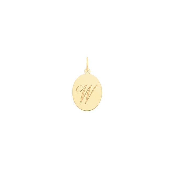 9ct Yellow Gold Oval Initial Pendant PN922/WAcotis Gold JewelleryPN922/W