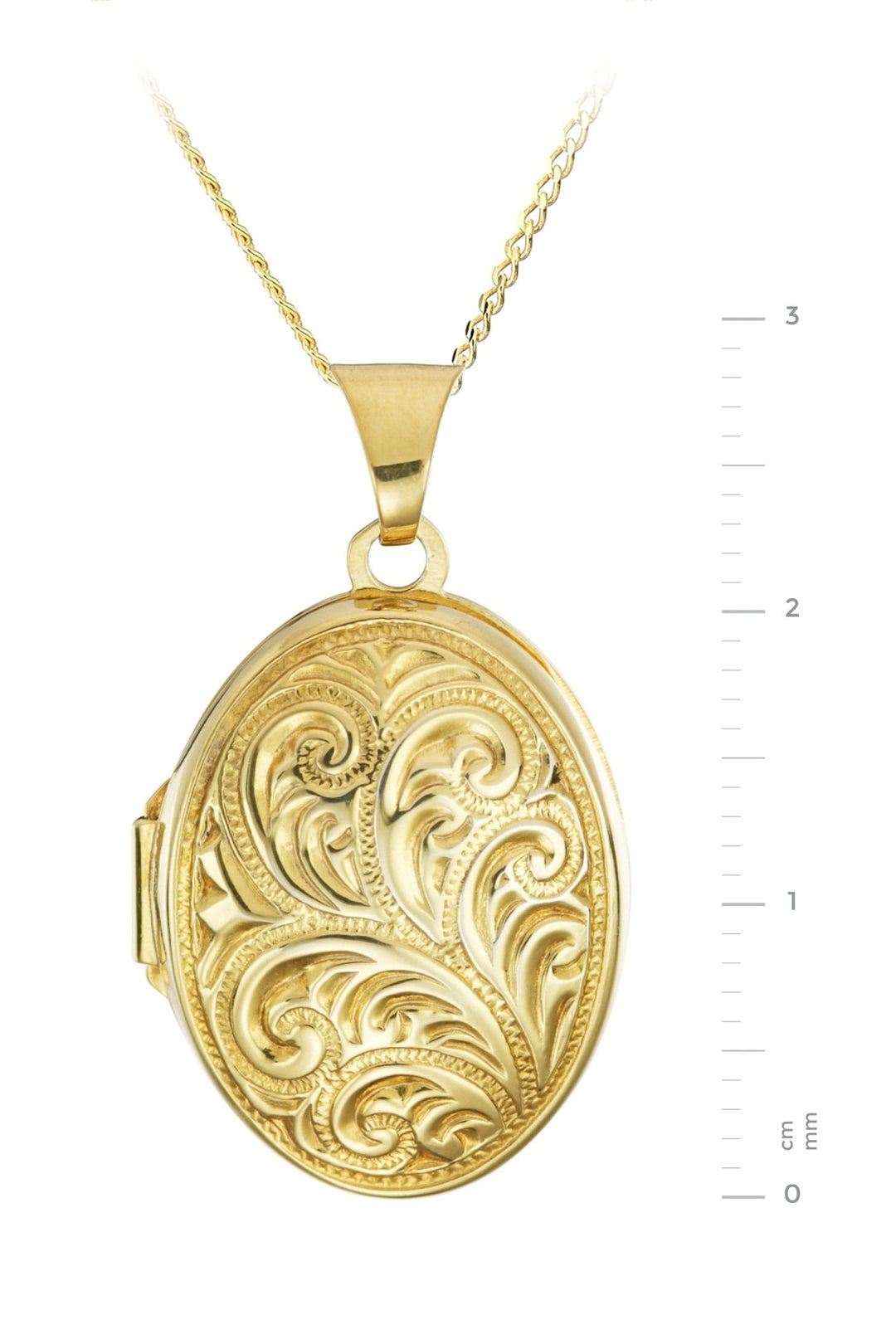 9ct Yellow Gold Oval Scroll Locket NecklaceThe Fine CollectiveBA0062801