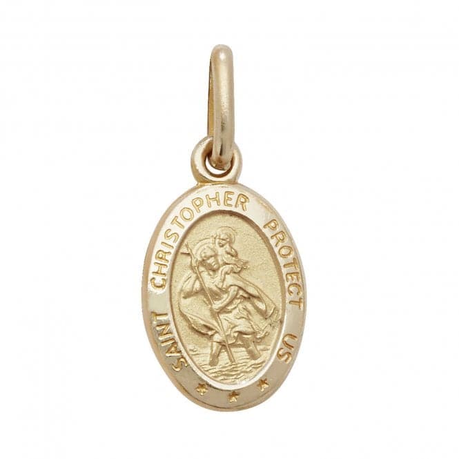 9ct Yellow Gold Oval St Christopher Pendant PN150Acotis Gold JewelleryPN150