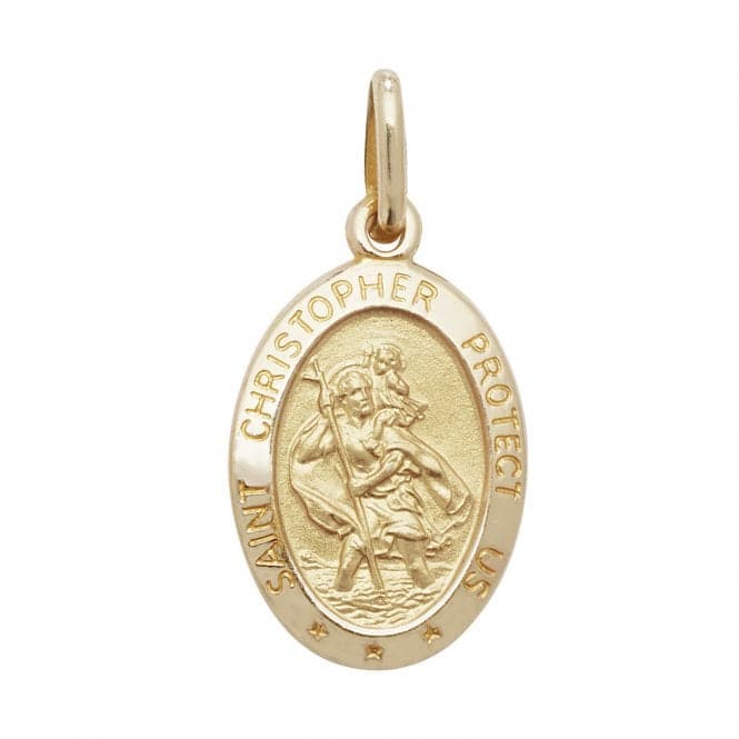 9ct Yellow Gold Oval St Christopher Pendant PN151Acotis Gold JewelleryPN151