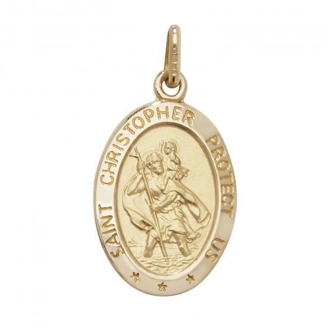 9ct Yellow Gold Oval St Christopher Pendant PN152Acotis Gold JewelleryPN152