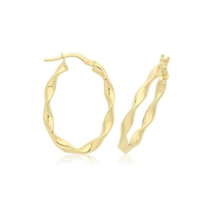 9ct Yellow Gold Oval Twist Hoop Earrings ER1211Acotis Gold JewelleryER1211 - V2