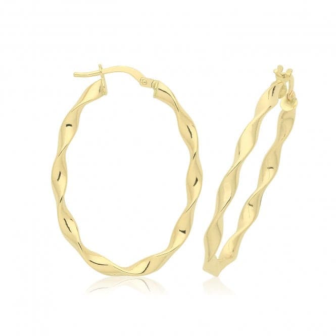 9ct Yellow Gold Oval Twist Hoop Earrings ER1211Acotis Gold JewelleryER1211 - V3