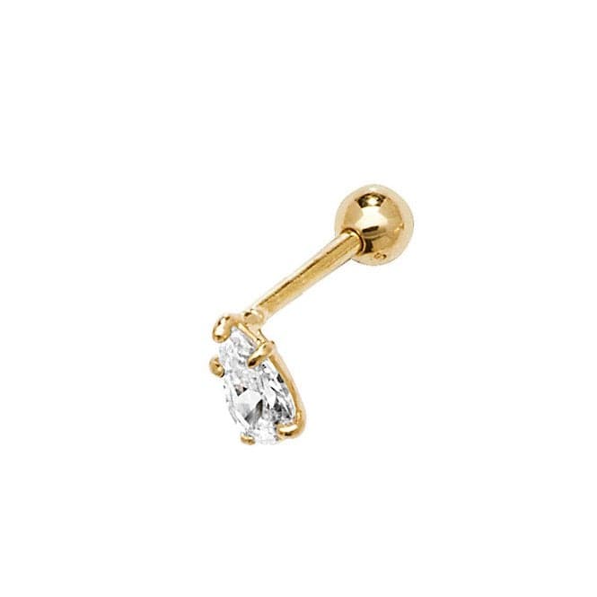 9ct Yellow Gold Pear Zirconia Single Stone Cartilage 8.5mm Post Stud ES917PAcotis Gold JewelleryES917P