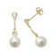 9ct Yellow Gold Pearl Zirconia Drop Earrings ES465Acotis Gold JewelleryES465