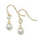 9ct Yellow Gold Pearl Zirconia Fish Hook Drop Earrings ES464Acotis Gold JewelleryES464