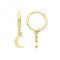 9ct Yellow Gold Plain Moon Drop Hinged Earrings ES1678Acotis Gold JewelleryES1678