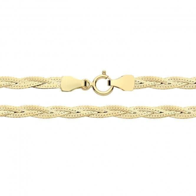 9ct Yellow Gold Plaited Snake Chain CH579Acotis Gold JewelleryCH579/17