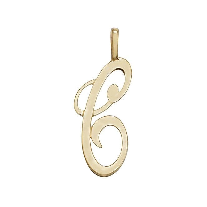 9ct Yellow Gold Polished Script Initial Pendant PN528/CAcotis Gold JewelleryPN528/C