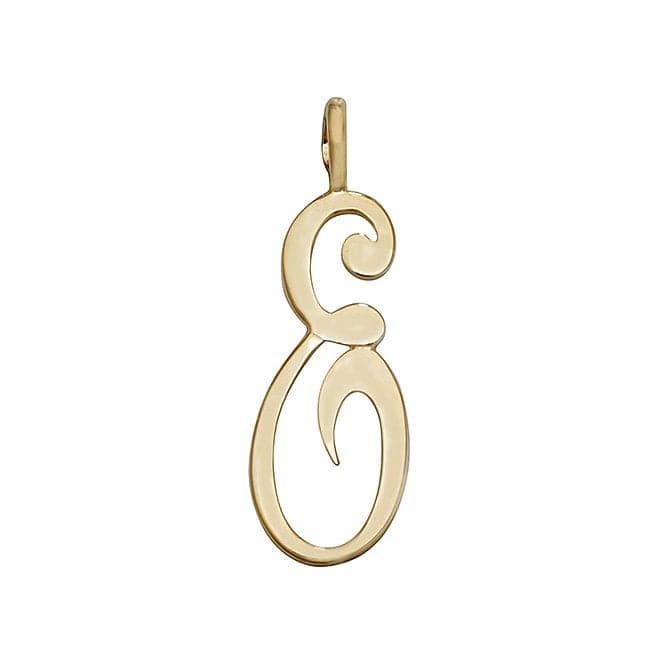 9ct Yellow Gold Polished Script Initial Pendant PN528/EAcotis Gold JewelleryPN528/E