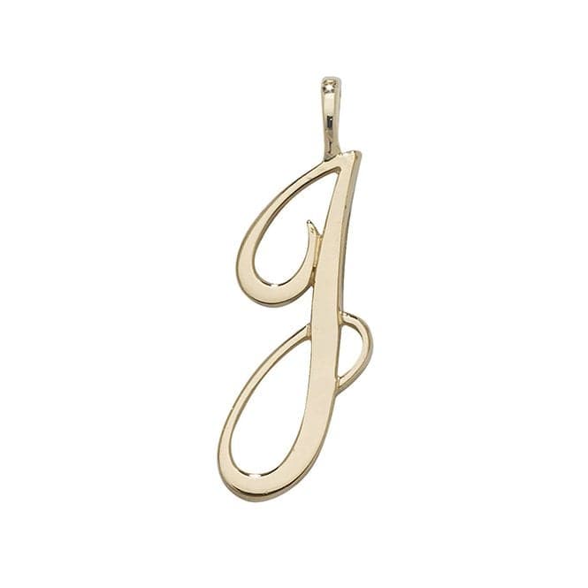 9ct Yellow Gold Polished Script Initial Pendant PN528/JAcotis Gold JewelleryPN528/J