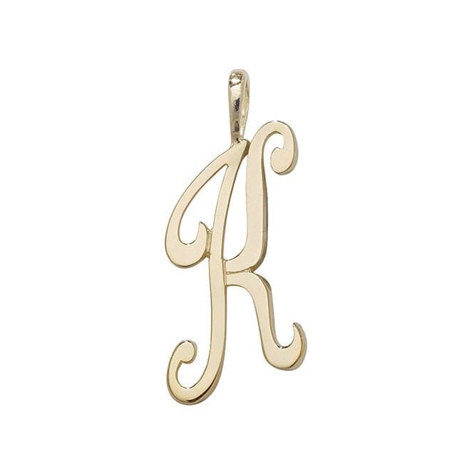 9ct Yellow Gold Polished Script Initial Pendant PN528/KAcotis Gold JewelleryPN528/K