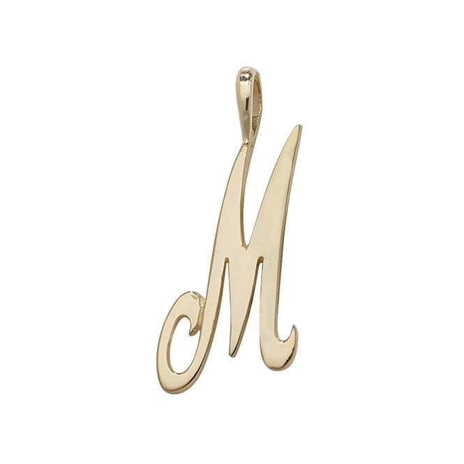 9ct Yellow Gold Polished Script Initial Pendant PN528/MAcotis Gold JewelleryPN528/M