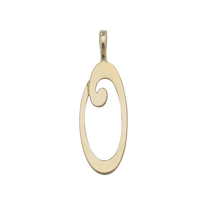 9ct Yellow Gold Polished Script Initial Pendant PN528/OAcotis Gold JewelleryPN528/O