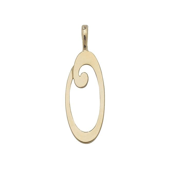 9ct Yellow Gold Polished Script Initial Pendant PN528/OAcotis Gold JewelleryPN528/O