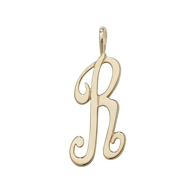 9ct Yellow Gold Polished Script Initial Pendant PN528/RAcotis Gold JewelleryPN528/R