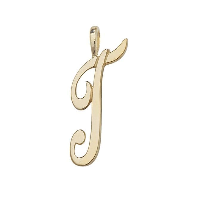 9ct Yellow Gold Polished Script Initial Pendant PN528/TAcotis Gold JewelleryPN528/T