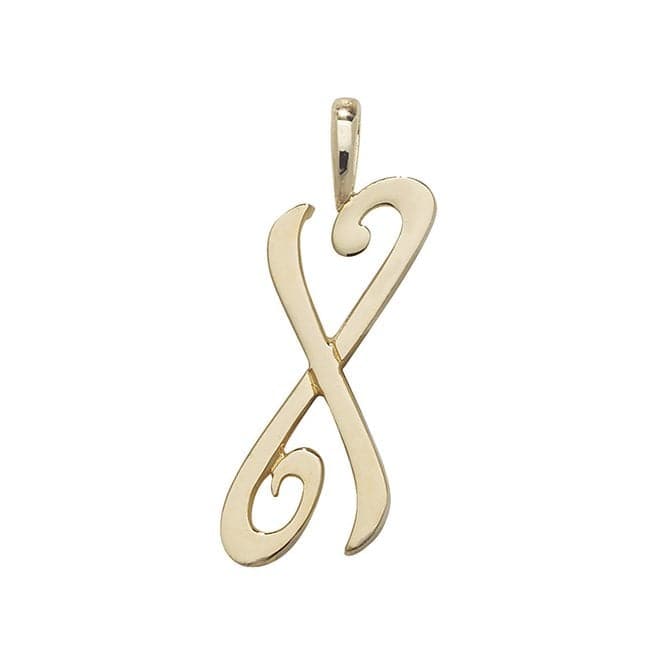 9ct Yellow Gold Polished Script Initial Pendant PN528/XAcotis Gold JewelleryPN528/X