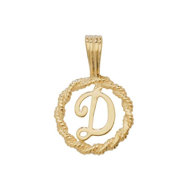 9ct Yellow Gold Rope Initial Pendant PN525/DAcotis Gold JewelleryPN525/D