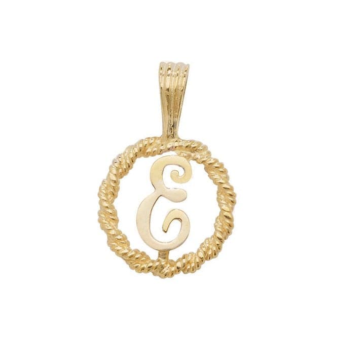 9ct Yellow Gold Rope Initial Pendant PN525/EAcotis Gold JewelleryPN525/E