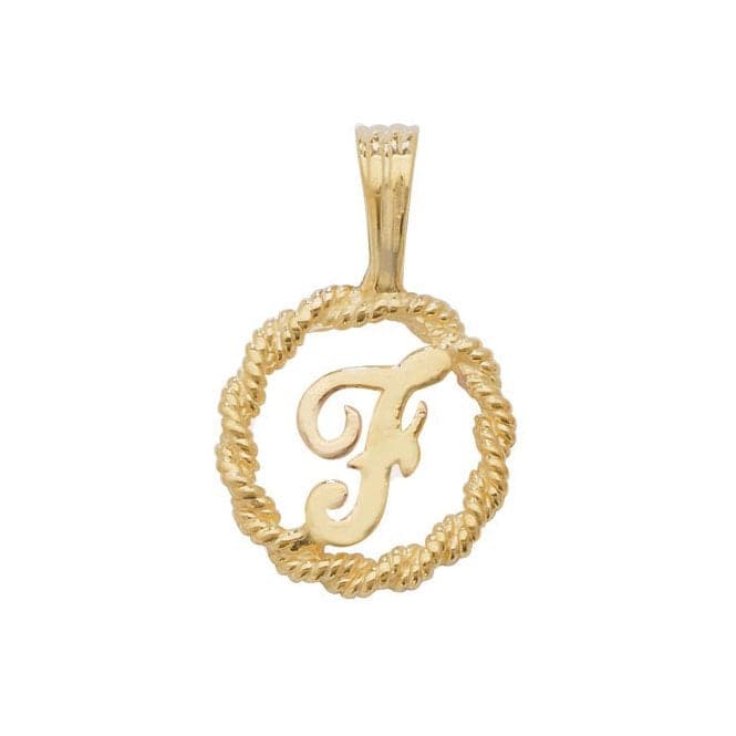 9ct Yellow Gold Rope Initial Pendant PN525/FAcotis Gold JewelleryPN525/F