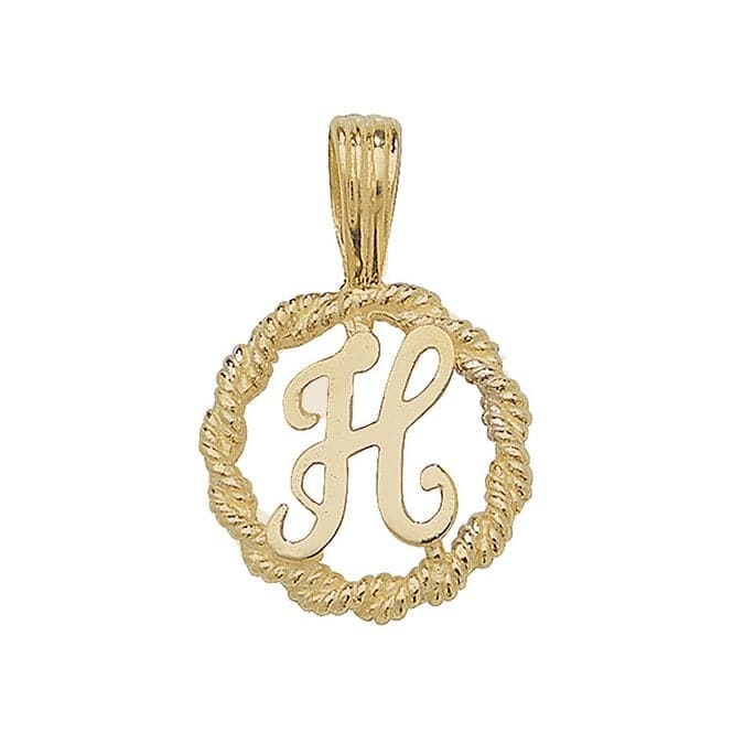 9ct Yellow Gold Rope Initial Pendant PN525/HAcotis Gold JewelleryPN525/H