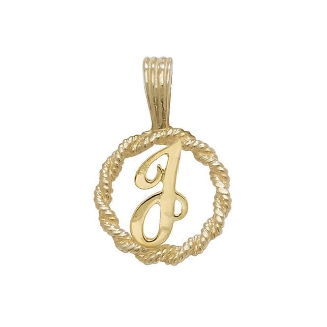 9ct Yellow Gold Rope Initial Pendant PN525/JAcotis Gold JewelleryPN525/J