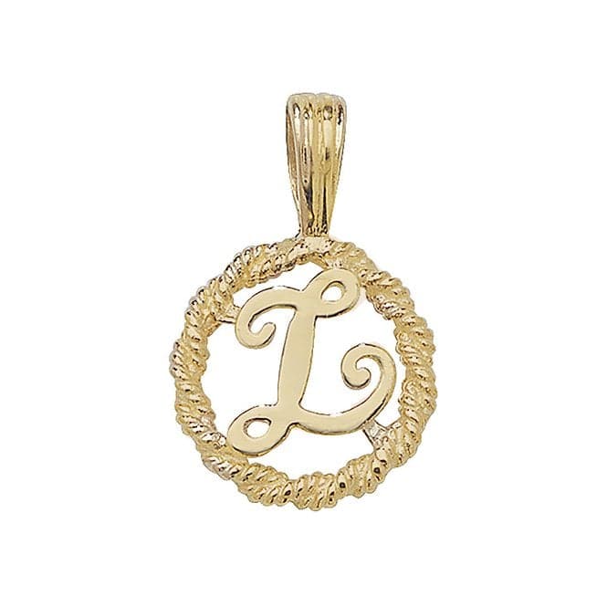 9ct Yellow Gold Rope Initial Pendant PN525/LAcotis Gold JewelleryPN525/L