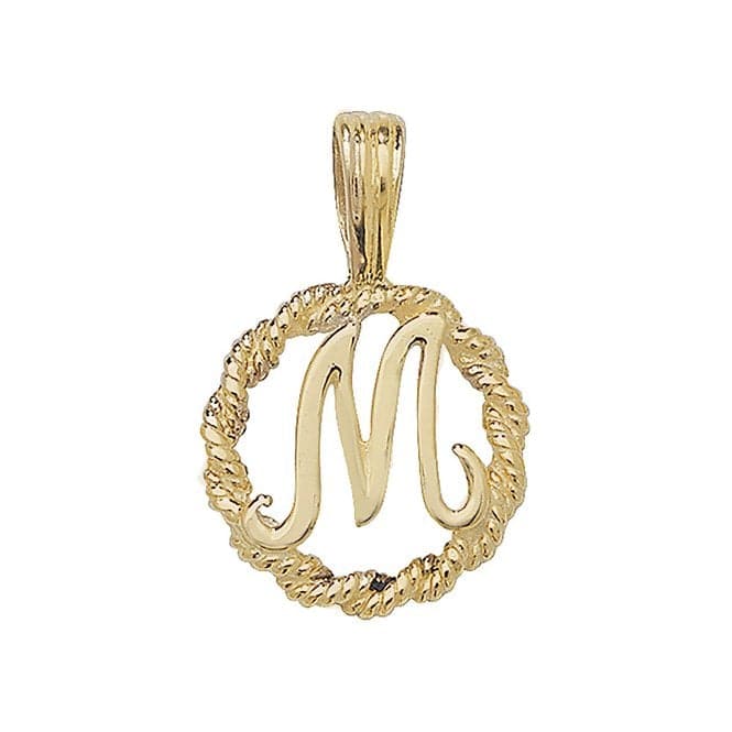 9ct Yellow Gold Rope Initial Pendant PN525/MAcotis Gold JewelleryPN525/M