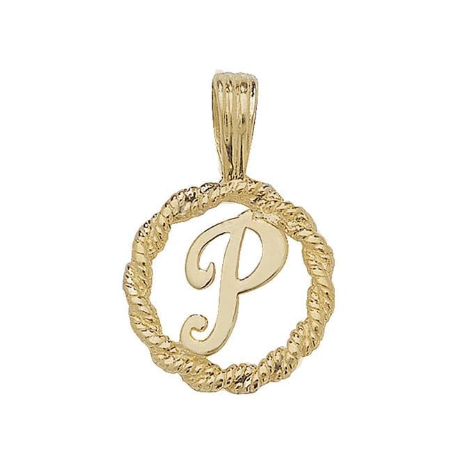 9ct Yellow Gold Rope Initial Pendant PN525/PAcotis Gold JewelleryPN525/P