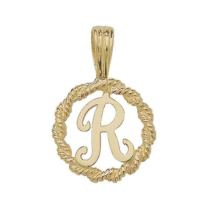 9ct Yellow Gold Rope Initial Pendant PN525/RAcotis Gold JewelleryPN525/R