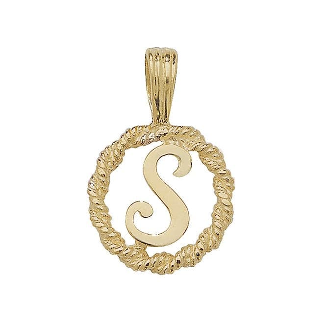 9ct Yellow Gold Rope Initial Pendant PN525/SAcotis Gold JewelleryPN525/S