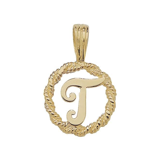 9ct Yellow Gold Rope Initial Pendant PN525/TAcotis Gold JewelleryPN525/T