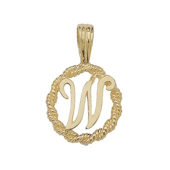 9ct Yellow Gold Rope Initial Pendant PN525/WAcotis Gold JewelleryPN525/W