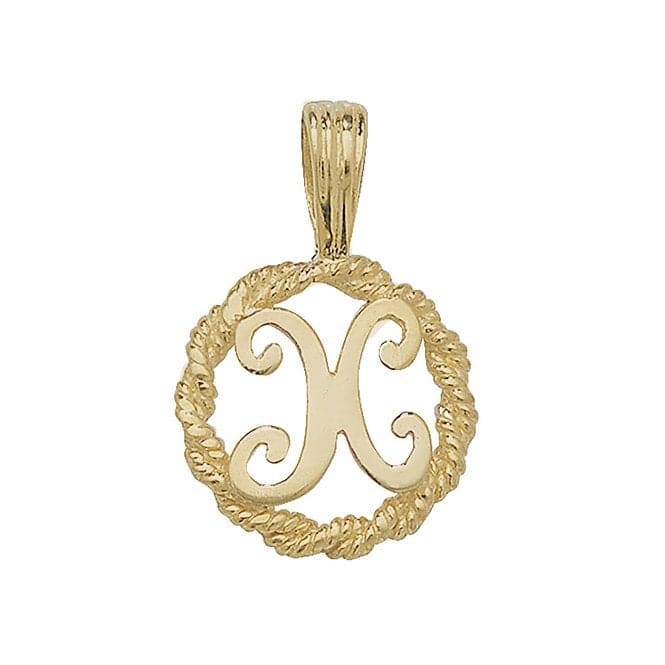 9ct Yellow Gold Rope Initial Pendant PN525/XAcotis Gold JewelleryPN525/X