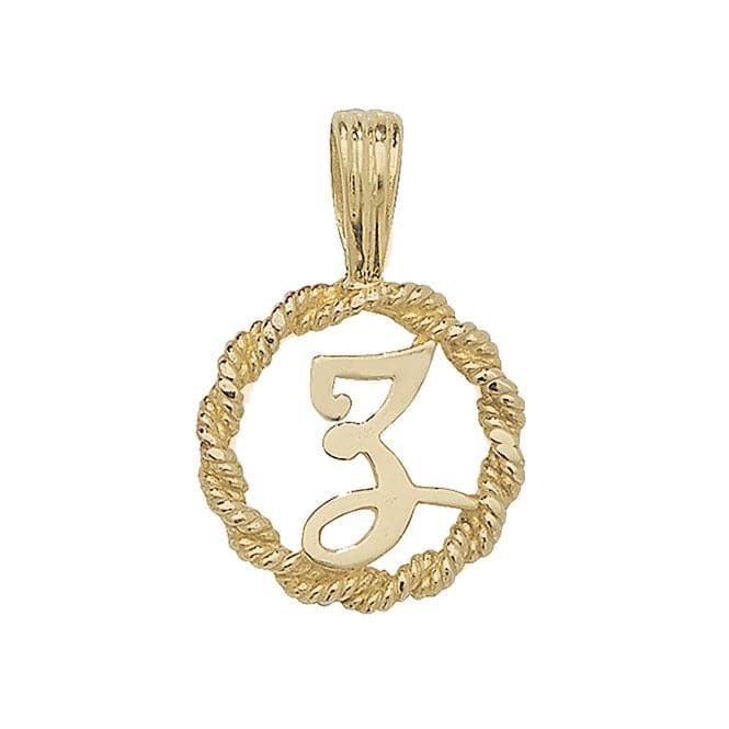 9ct Yellow Gold Rope Initial Pendant PN525/ZAcotis Gold JewelleryPN525/Z