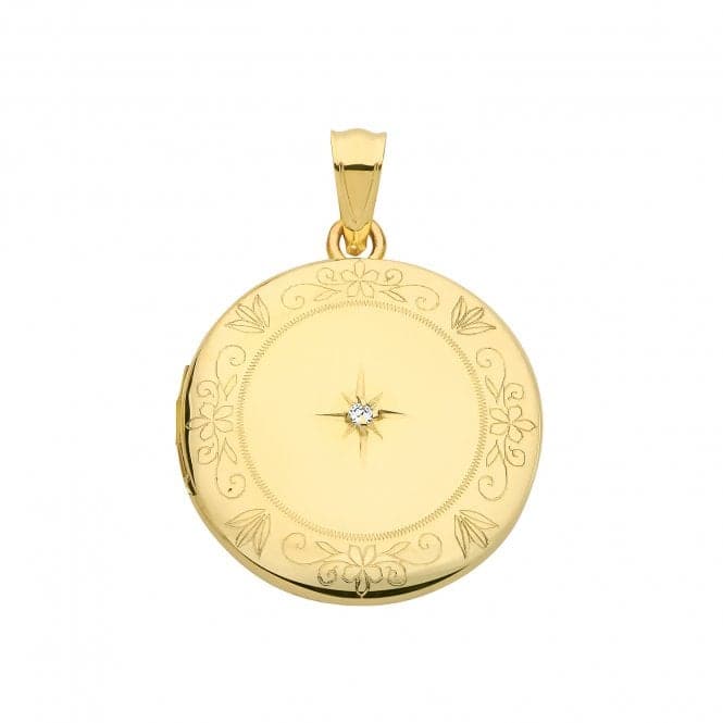 9ct Yellow Gold Round Diamond Locket PN1112DAcotis Gold JewelleryPN1112D