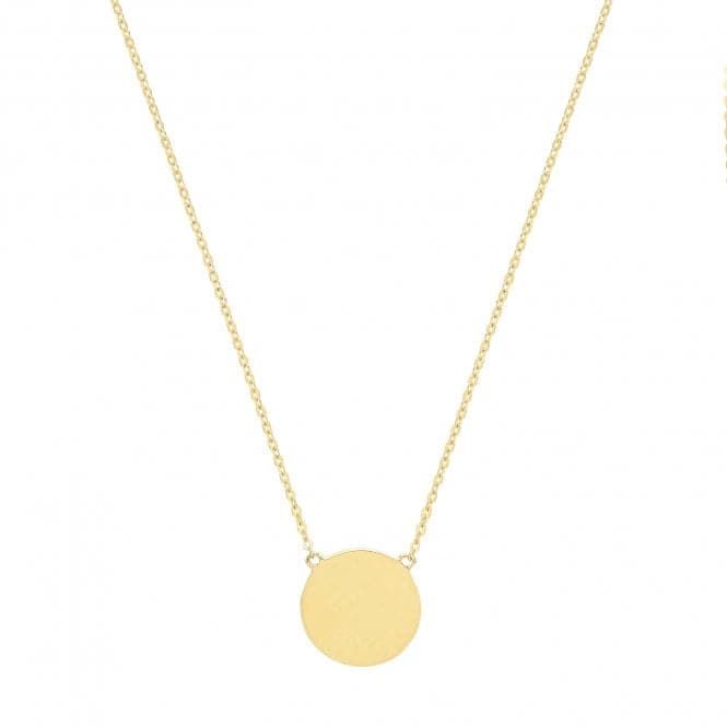 9ct Yellow Gold Round Disc Necklet NK383Acotis Gold JewelleryNK383