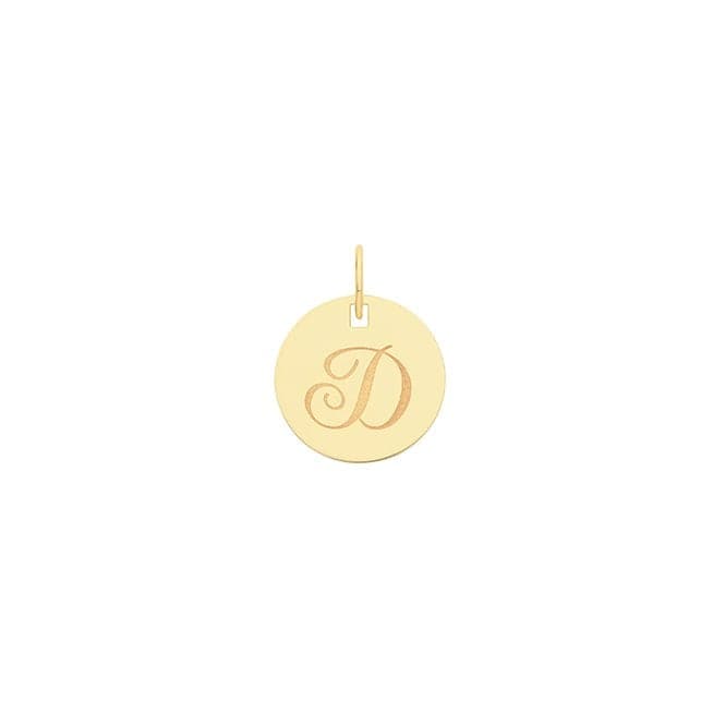 9ct Yellow Gold Round Initial Pendant PN923/DAcotis Gold JewelleryPN923/D
