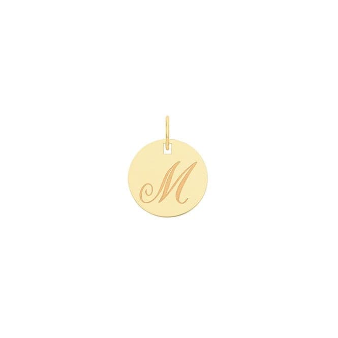 9ct Yellow Gold Round Initial Pendant PN923/MAcotis Gold JewelleryPN923/M