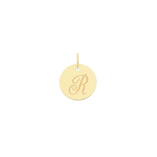 9ct Yellow Gold Round Initial Pendant PN923/RAcotis Gold JewelleryPN923/R