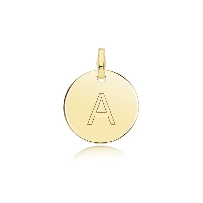 9ct Yellow Gold Round Plain Initial Pendant PN1280/AAcotis Gold JewelleryPN1280/A