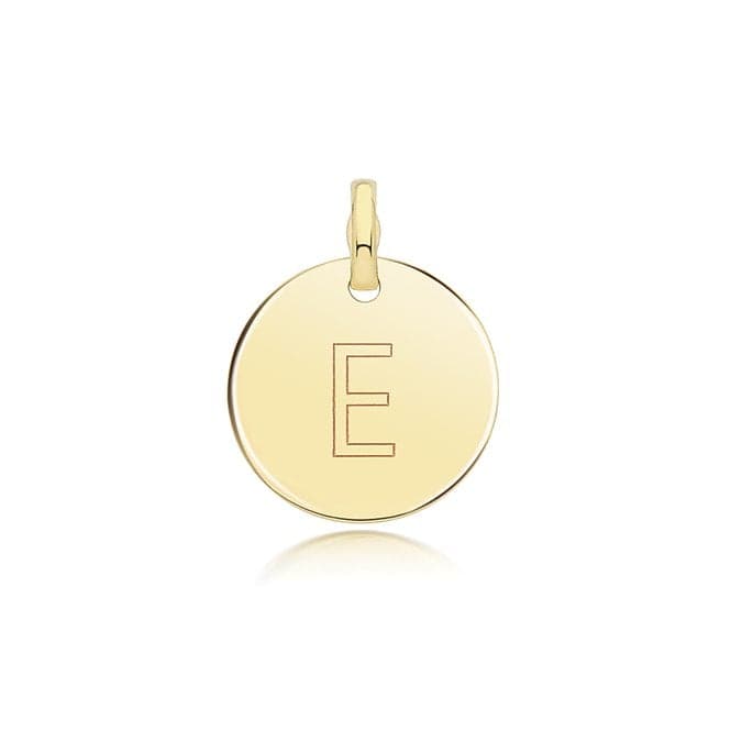 9ct Yellow Gold Round Plain Initial Pendant PN1280/EAcotis Gold JewelleryPN1280/E