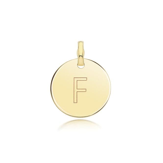 9ct Yellow Gold Round Plain Initial Pendant PN1280/FAcotis Gold JewelleryPN1280/F