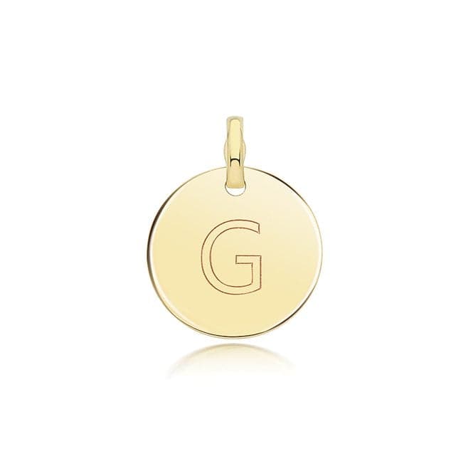 9ct Yellow Gold Round Plain Initial Pendant PN1280/GAcotis Gold JewelleryPN1280/G