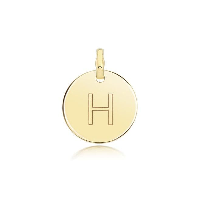 9ct Yellow Gold Round Plain Initial Pendant PN1280/HAcotis Gold JewelleryPN1280/H