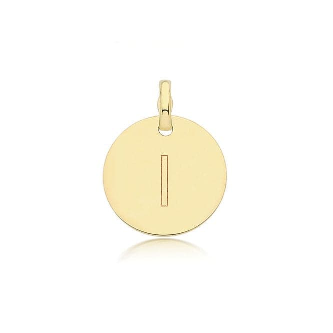 9ct Yellow Gold Round Plain Initial Pendant PN1280/IAcotis Gold JewelleryPN1280/I