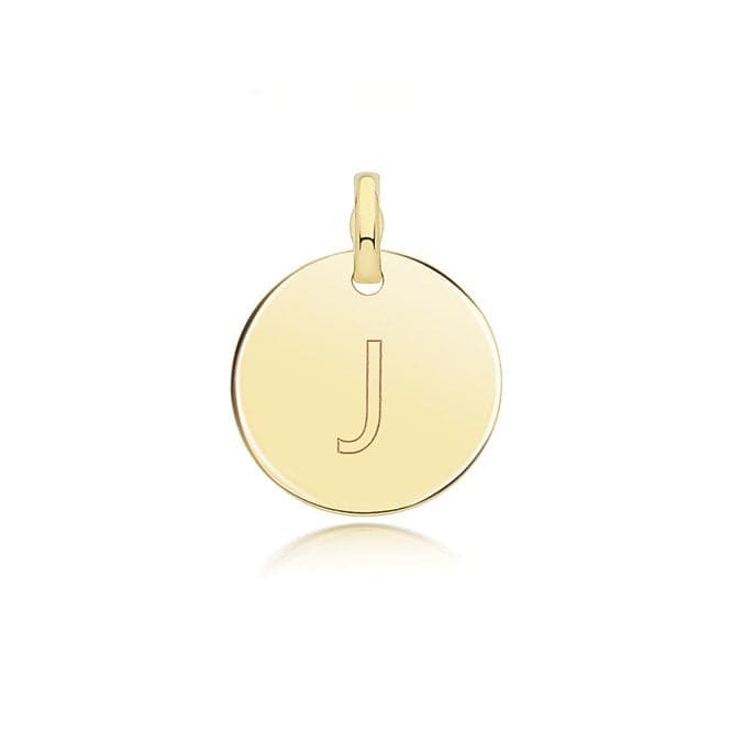 9ct Yellow Gold Round Plain Initial Pendant PN1280/JAcotis Gold JewelleryPN1280/J