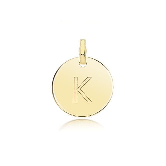 9ct Yellow Gold Round Plain Initial Pendant PN1280/KAcotis Gold JewelleryPN1280/K