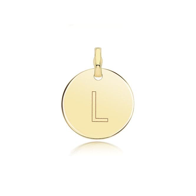 9ct Yellow Gold Round Plain Initial Pendant PN1280/LAcotis Gold JewelleryPN1280/L